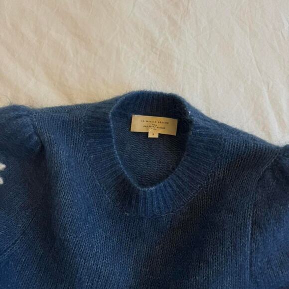 Sezane blue sweater with white - Picture 2 of 4
